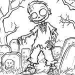 image de coloriage Zombie pour enfant