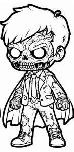 coloriage Zombie de pour enfants