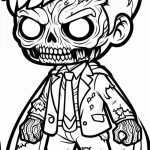 coloriage Zombie de pour enfants
