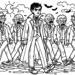 coloriage Zombie et découpage à imprimer