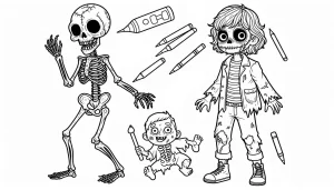 coloriage Zombie à imprimer gratuitement