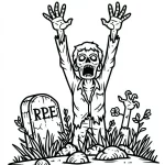 coloriage Zombie pour enfants à imprimer