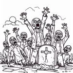 coloriage Zombie pour enfant de à imprimer