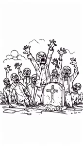 coloriage Zombie pour enfant de à imprimer
