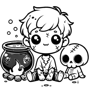 coloriage Zombie à imprimer pour enfant de 8 ans
