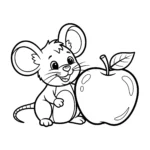 coloriage [La Souris et la Pomme à imprimer pour enfant de 7 ans