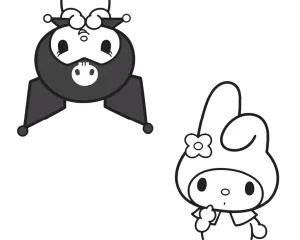 coloriage Kuromi pour enfants à imprimer