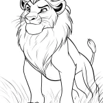 coloriage Roi Lion et découpage à imprimer