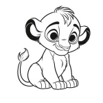 coloriage Roi Lion pour enfant de 5 ans