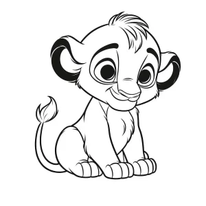 coloriage Roi Lion pour enfant de 5 ans