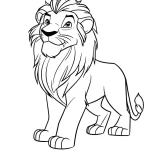 coloriage Roi Lion à imprimer pour enfant de 7 ans