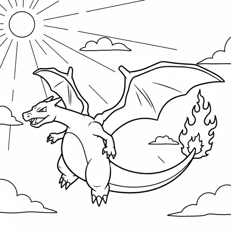 Tranh tô màu Dracaufeu