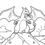coloriage Dracaufeu update à imprimer pour enfant de 9 ans
