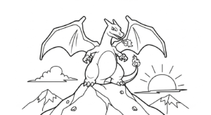 coloriage Dracaufeu update à imprimer pour enfant de 9 ans