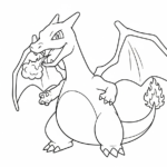 coloriage Dracaufeu update à imprimer pour enfant de 3 ans