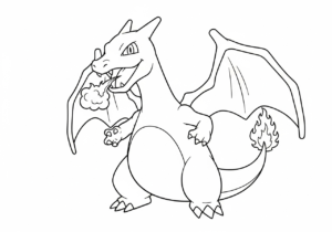 coloriage Dracaufeu update à imprimer pour enfant de 3 ans