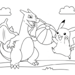 coloriage Dracaufeu update pour enfant de à imprimer
