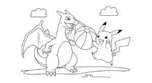 coloriage Dracaufeu update pour enfant de à imprimer