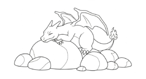 coloriage Dracaufeu update à imprimer pour enfant de 2 ans