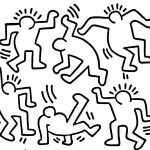 coloriage Keith Haring et decoupage a imprimer gratuit