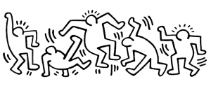 coloriage Keith Haring pour enfant de 7 ans