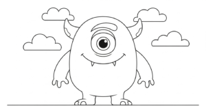 coloriage Monstre update à imprimer gratuit