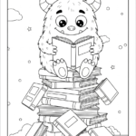 coloriage Monstre update à imprimer kawaii