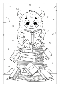 coloriage Monstre update à imprimer kawaii