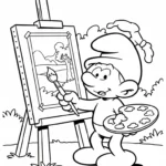 coloriage Schtroumpf updated et découpage à imprimer