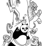 coloriage kung fu panda pour enfants à imprimer