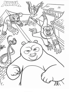 coloriage kung fu panda pour enfants à télécharger