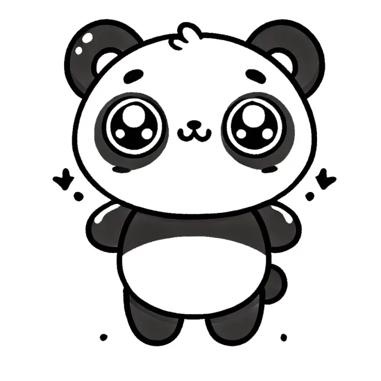 Tranh tô màu Panda kawaii