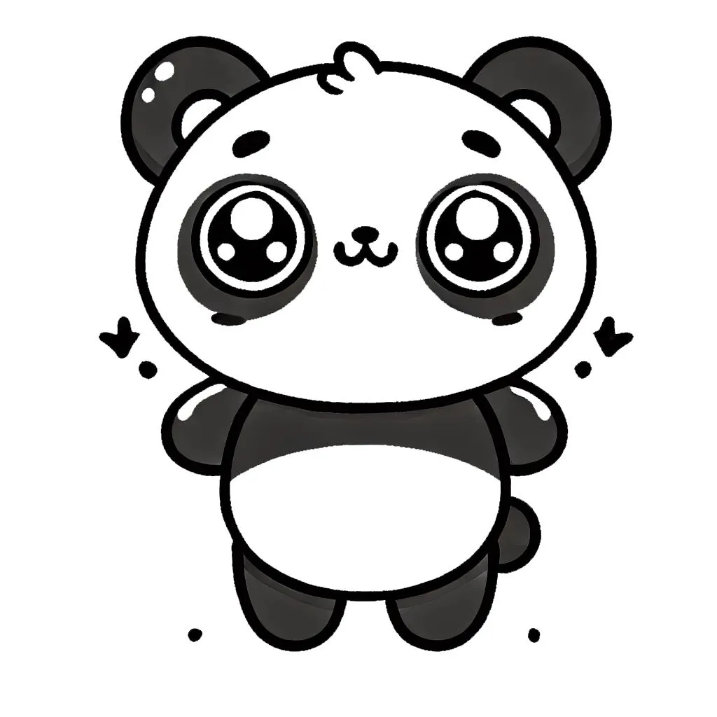 Tranh tô màu Panda kawaii