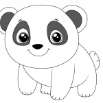 coloriage panda kawaii pour bebe a imprimer