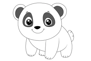 coloriage panda kawaii pour bebe a imprimer