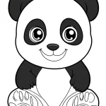 coloriage panda kawaii de pour enfants