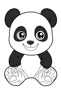 coloriage panda kawaii de pour enfants