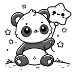 coloriage panda kawaii à imprimer gratuitement