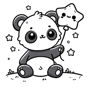 coloriage panda kawaii à imprimer gratuitement