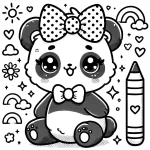 coloriage panda kawaii à imprimer pour enfant de 9 ans