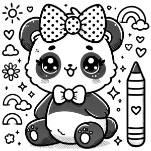 coloriage panda kawaii à imprimer pour enfant de 9 ans