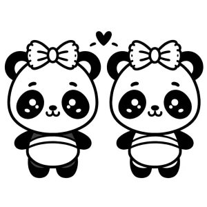 coloriage panda kawaii pour enfant gratuit