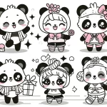 coloriage panda kawaii et dessin a imprimer
