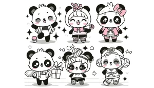 coloriage panda kawaii et dessin a imprimer