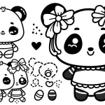 coloriage panda kawaii d