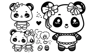coloriage panda kawaii d