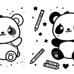coloriage panda kawaii pour enfant de 2 ans