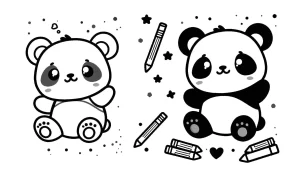 coloriage panda kawaii pour enfant de 2 ans