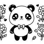 coloriage panda kawaii educatif pour enfant