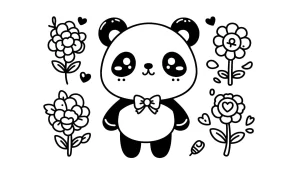 coloriage panda kawaii educatif pour enfant